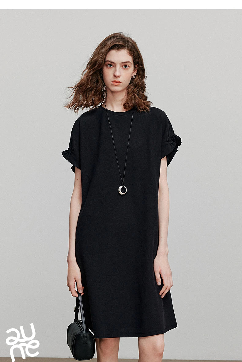 TOYOUTH Women Dress 2025 Summer New Short Sleeve Holiday Casual Dress 8529058