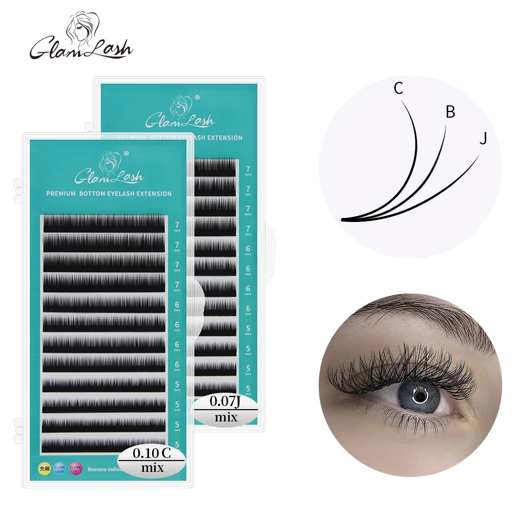 Colored Lashes Eyelash Extensions C/D/L/LU(M) Curl Mix 8-15mm Natural Soft Individual Green/Blue/Brown/Purple/Pink Eyelashes