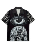 The new men's short-sleeved shirt for summer 2025 is a casual fashionable comfortable and soft 3D eye pattern print