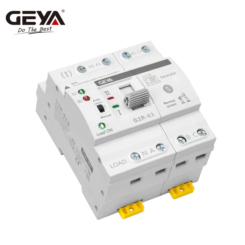 ATS Mini Automatic Transfer Switch 220V Din Rail Dual Power Electrical Selector Switches Uninterrupted Power 63A