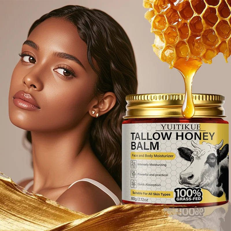 Tallow Honey Balm, All-Day Hydrating Face & Body Moisturizer, Gentle Formula for Sensitive Skin