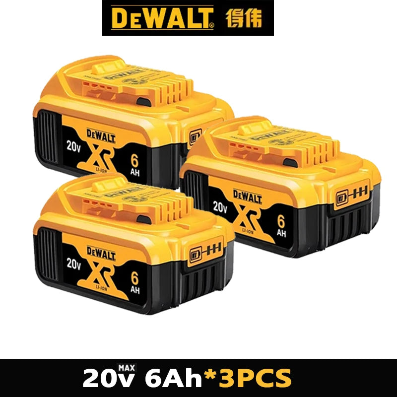 100% Original DeWalt Batteries 20V 5000/6000mAh Li Ion Battery For DCB206 DCB205 DCB204 DCB200 DeWalt Power Tools Air Transport