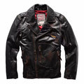 Vintage Black Winter Leather Jacket Men Retro Style Plus Size 5XK Natural Thick Cowhide Diagonal Zipper Genuine Leather Coat