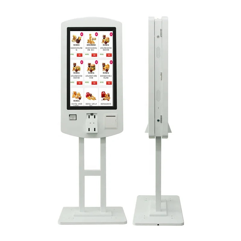 32-Inch Touch Screen Restaurant Self-Service Ordering & Checkout Kiosk with Floor-Standing Design for Indoor Use