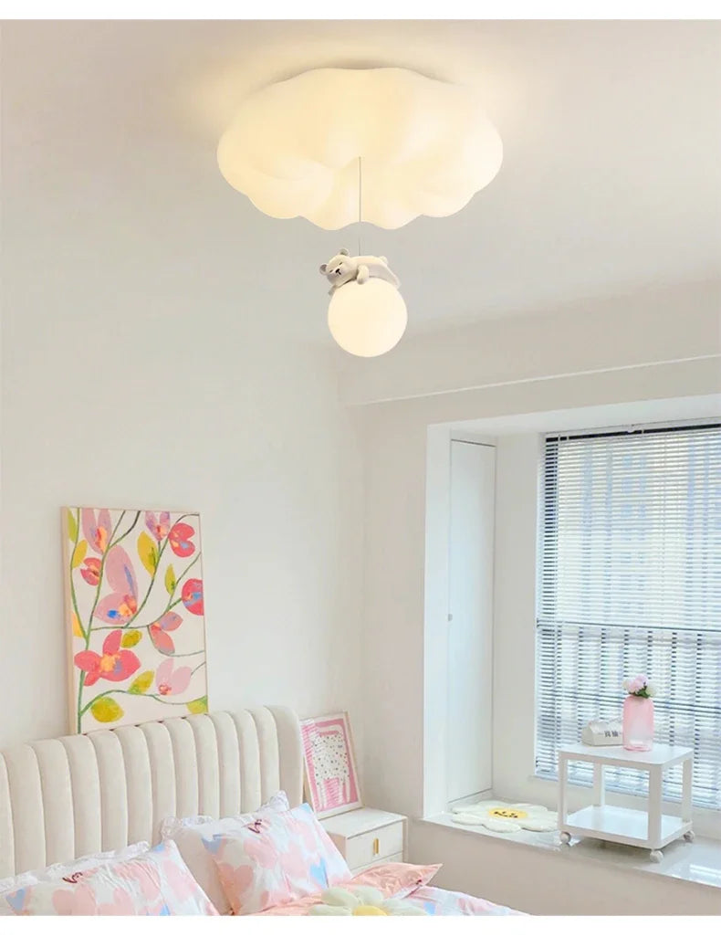 Modern Bear Cream Ceiling Lights Modern Lighting Creative Simple Lamps Living Room Bedroom Lustres Luminaria Decoration Lamparas