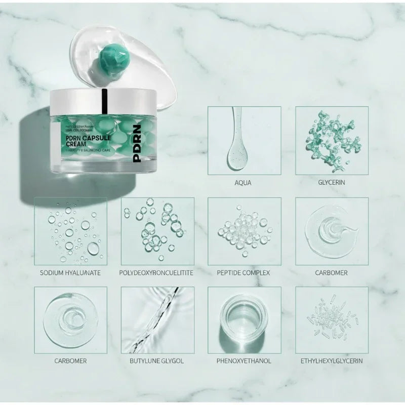 PDRN Centella Asiatica Firming Serum, Soothing Repair Moisturizing Essence, Hyaluronic Acid Deep Nourishing Face Cream Capsule