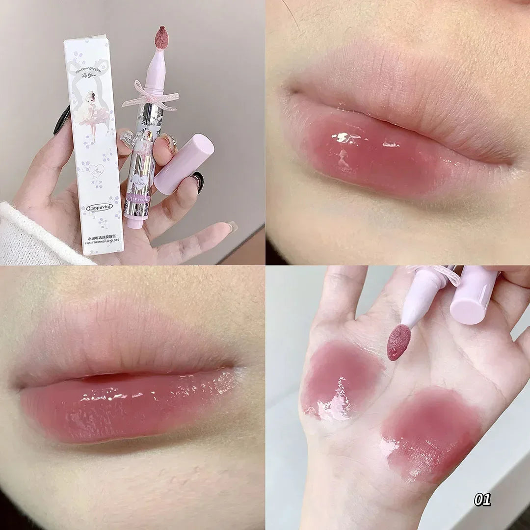 Halo-dyeing Tinted Lip Gloss Crystal Jelly Moisturizing Waterproof Mirror Water Glass Lip Gloss Transparent Color Cosmetics Gift