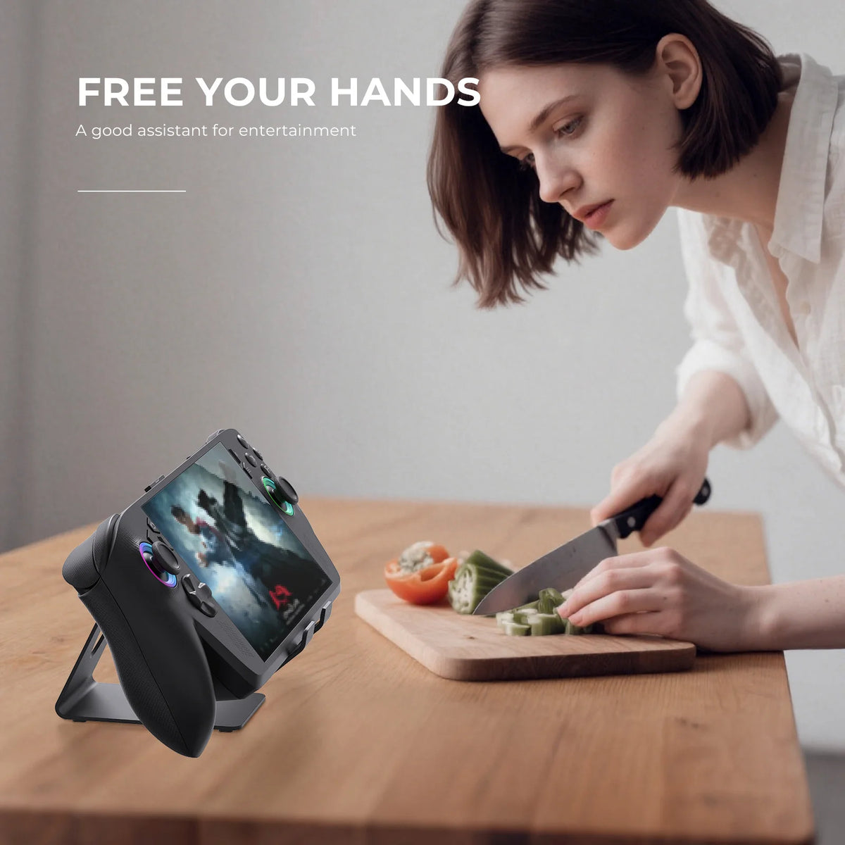 Desktop Stand Holder X155 for Game Console,Tablets Stand with Anti-Slip Silicone Pad Compatible with Steam Deck/ROG/Switch/Phone