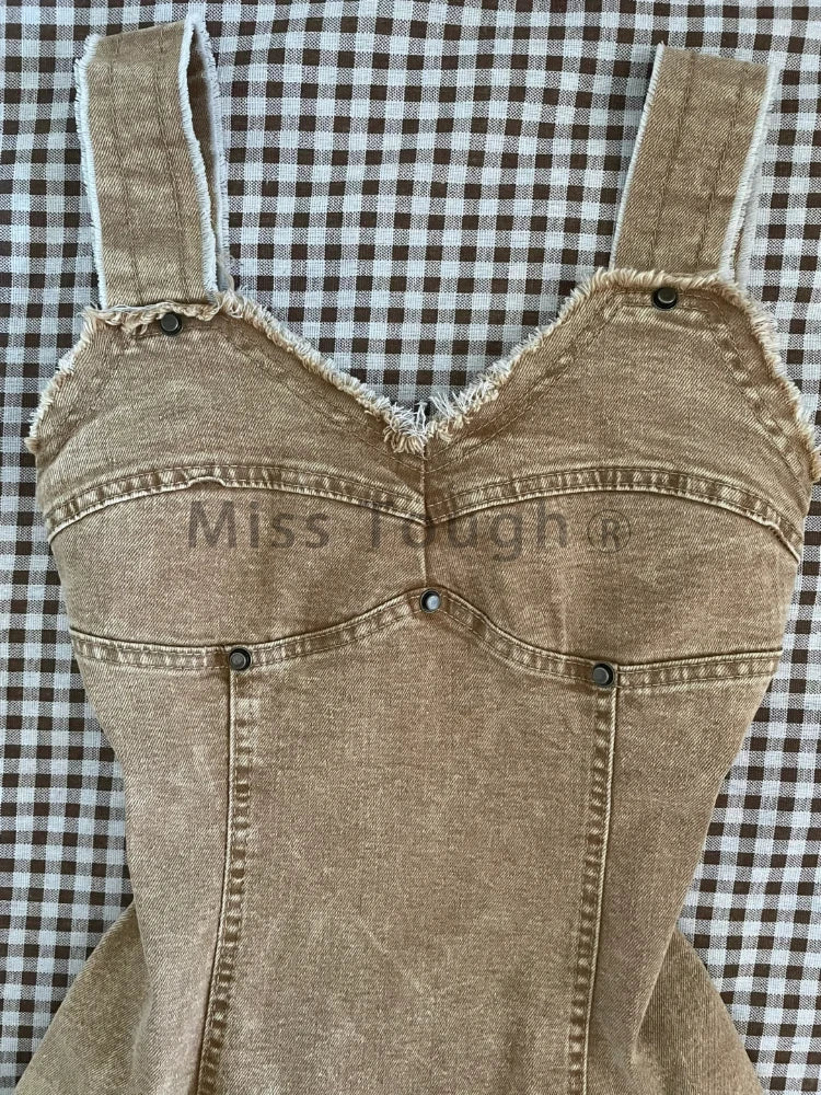 Summer Korean Fashion Retro 2 Piece Set Women Y2K Zipper Denim Tank Top Slim Top+mini Skirts Female Streetwear Hot Girl Suit New