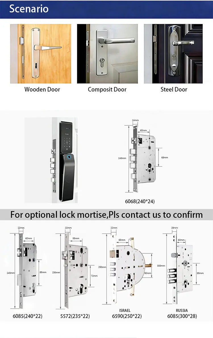 Custom Smart Durable Cylinder Zinc Alloy Biometric RFID Fingerprint Unlock Metal Intelligent Digital Door Lock With Camera