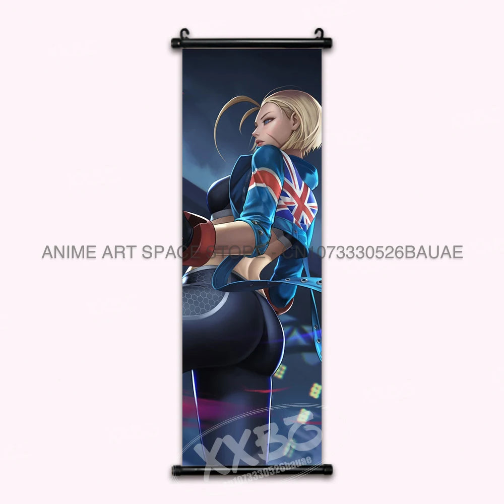 Street Fighter Hanging Painting Fighting Game Wall Artwork Gouken Scrolls Picture Sakura Kasugano Print Canvas Poster Home Decor