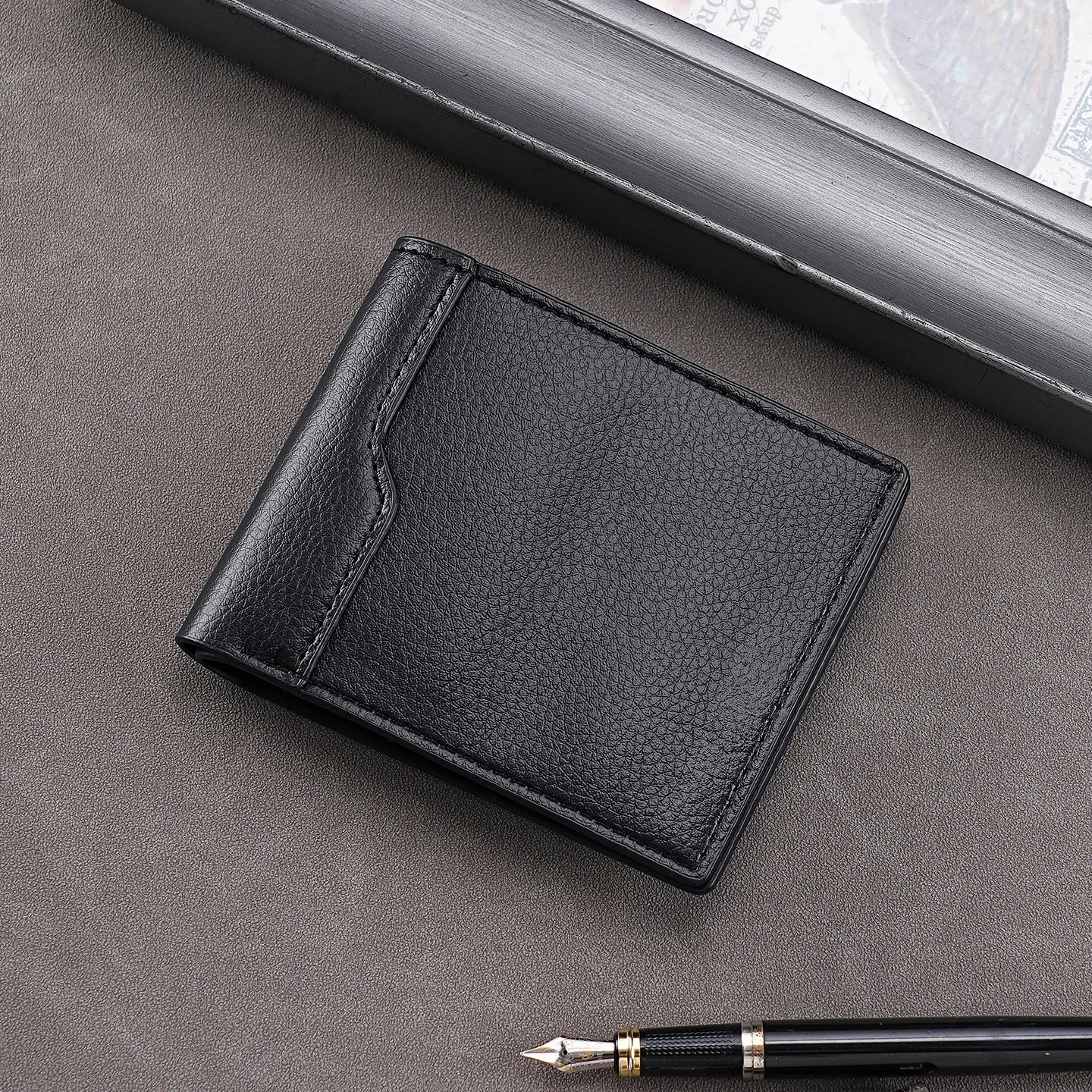 Coin Purse  Men'S Short Wallet Bifold Wallet Slim Pu Leather Wallet For Pocket Carry Gifts Daily Use