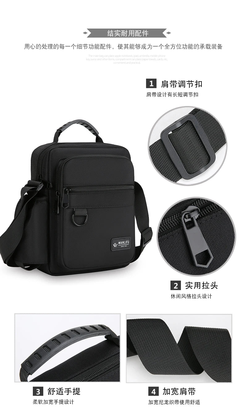 Fashion Casual Men's Bag Handbag High Quality Man Crossbody Bags Easy Travel Bag Stylish Men's Shoulder Bag With Bottle Pocket