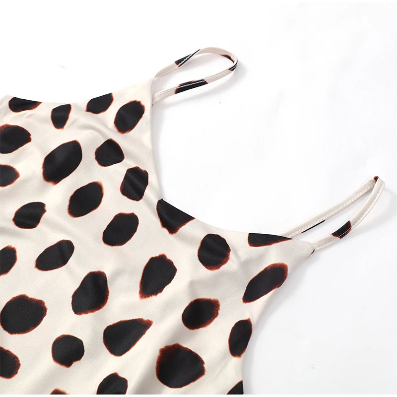 Retro Polka Dot Sling Maxi Dress Woman Sexy U-neck Sleeveless Waist-cinching Bodycon Dresses 2026 Summer Party Vacation Robes