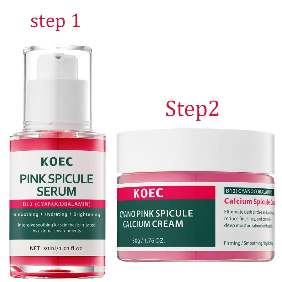 Pink Spicule Pore Tightening Anti-Aging Serum,Face Moisturizing Smoothing Hydrating Brightening Ampoule,Korean Glowing Skincare