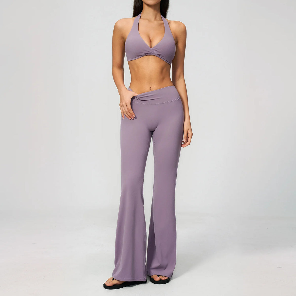 Women Tracksuits 2PCS Yoga Suit Gym Outfits Workout Clothing Deep V Workout Bra High Waist Butt Lift Pants Outdoors Sports Set