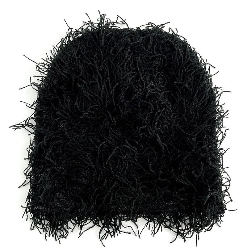 1pc Distressed Camouflage Beanie Fuzzy Winter Hats Thick Warm Head Caps Snow Hats Skull for Men Outdoor Ski Knit Cap Fall Outfit
