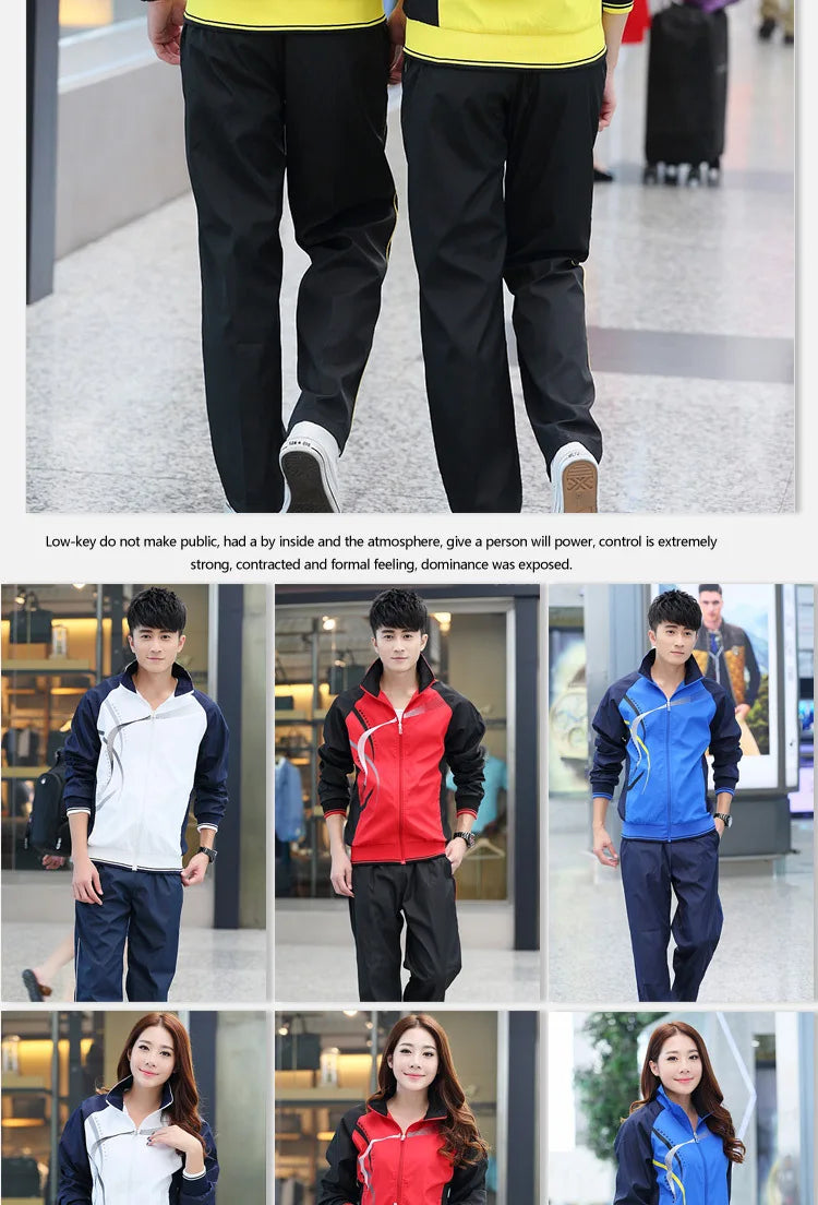 Spring and Autumn Couple's Sports Suit Men's and Women's Running Suit Two-piece Training Suit Fast Shipping