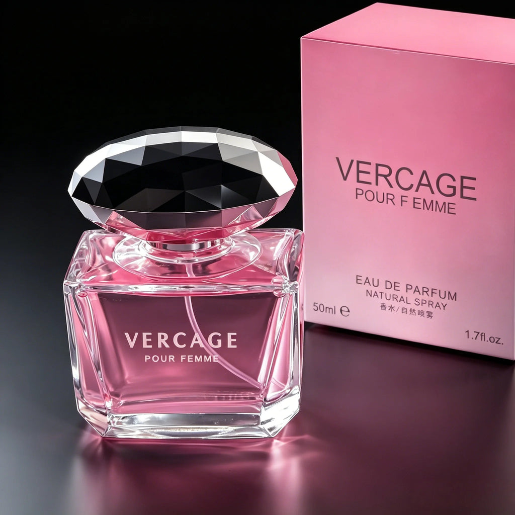 Premium Gift Box – Arabian-Style Pink Crystal Floral Cologne for Women, with Creamy Rose Scent, Made in Vietnam, Southeast Asia