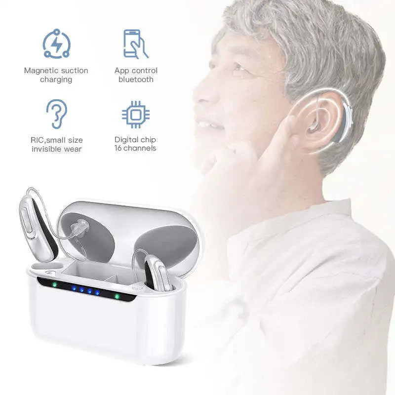 30 channel Bluetooth program Hearing Aid Rechargeable Ear Hearing Aids for The Elderly Audifonos Sound Amplifier for Deafness