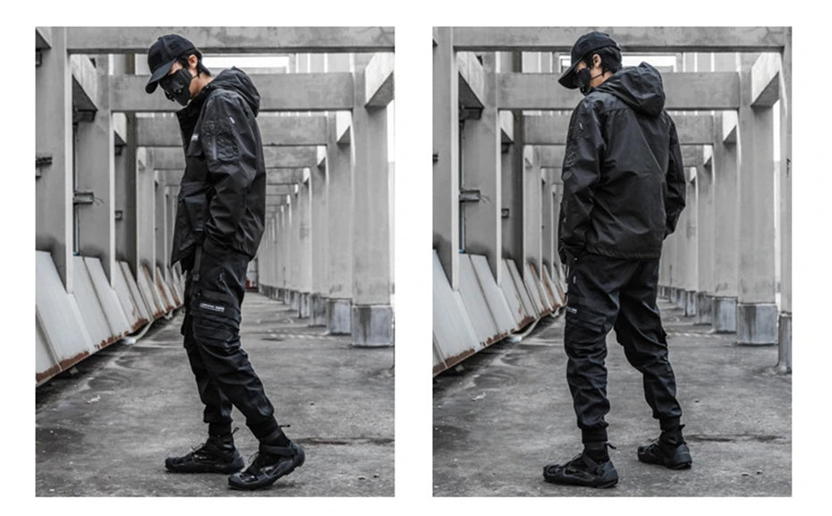 2022 Autumn Tactical Jackets Windbreaker Men Functional Techwear Mens Black Hip Hop Streetwear Waterproof Windproof Hooded Coats