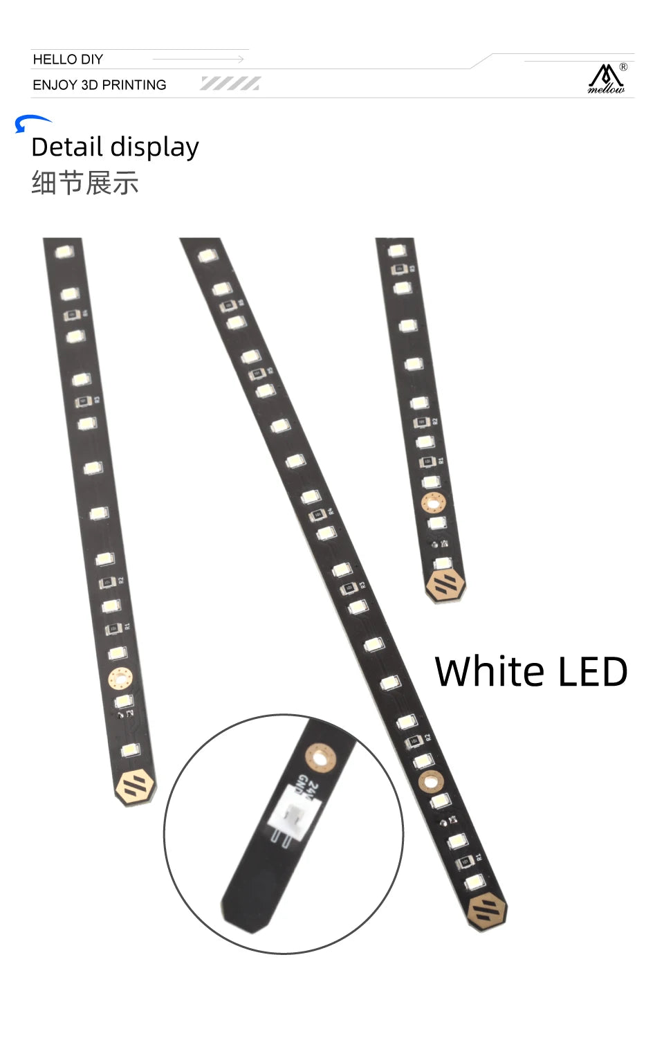 Mellow 2Pcs Daylight PCB Kit 5V RGB / White LED Bar For 3D Printer Voron 0.1/0.2 2.4 Trident 350/300/250 Micron+ Lamp Bar
