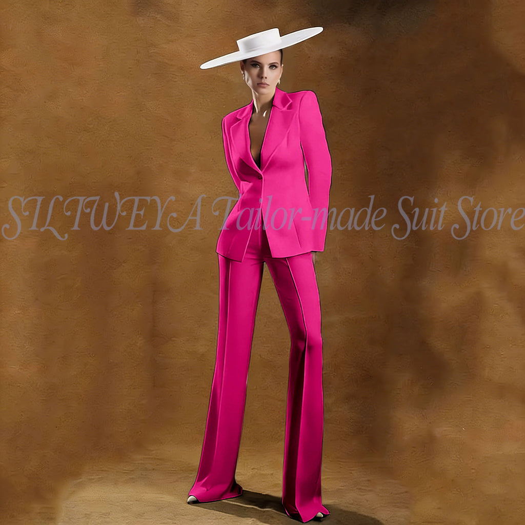 Ladies White Tailored Blazer Trousers Set Workplace Business Occasion Formal Attire 2026 Women Fashion Chic Office Commute Suit