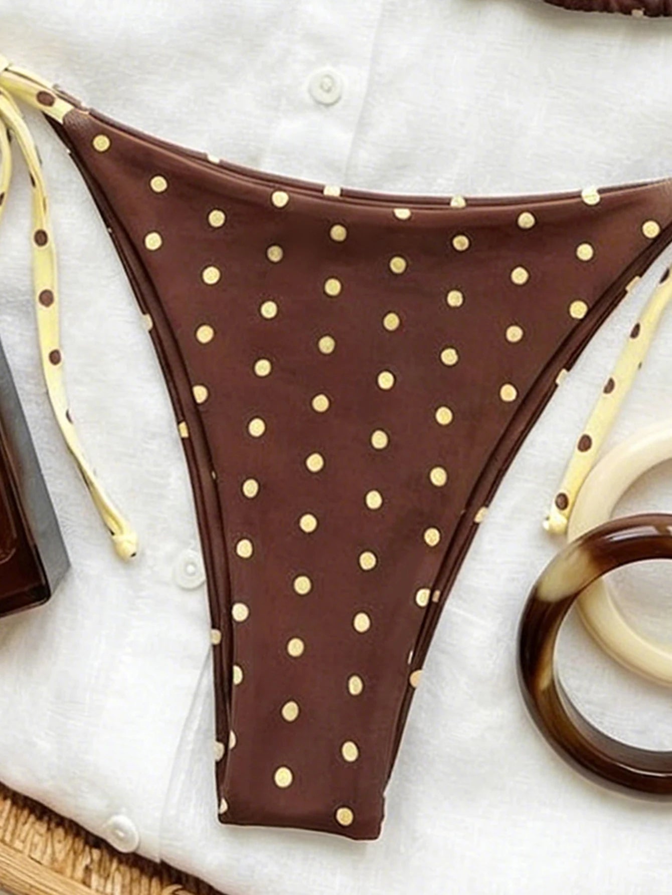 2026 Women's Retro Polka Dot Bikini Set Push up Tie Side Swimwear Sexy String Bikini Bottom for Beach Vacation Bathing Suits