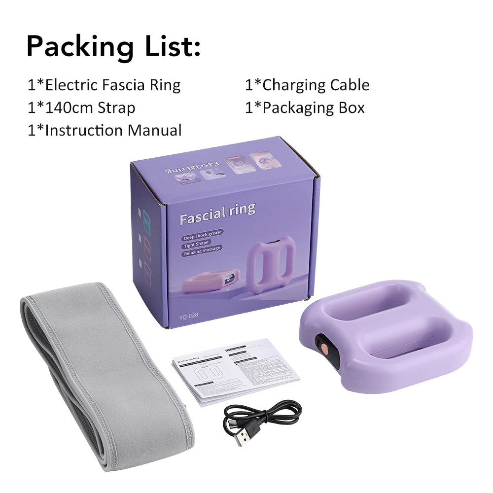 3 Mode 5 Speed Fascia Ring Massager with Strap Rechargeable Muscle Relax Body Slimming Massage Weight Lose Home Gym Deep Tissue