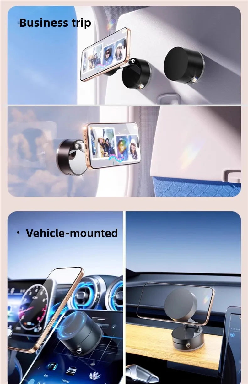 Magnetic Phone Stand Compatible with iPhone 12 13 14 15 16 MagSafe & Android, Adjustable 360° Rotating Desktop Holder, Strong Ma