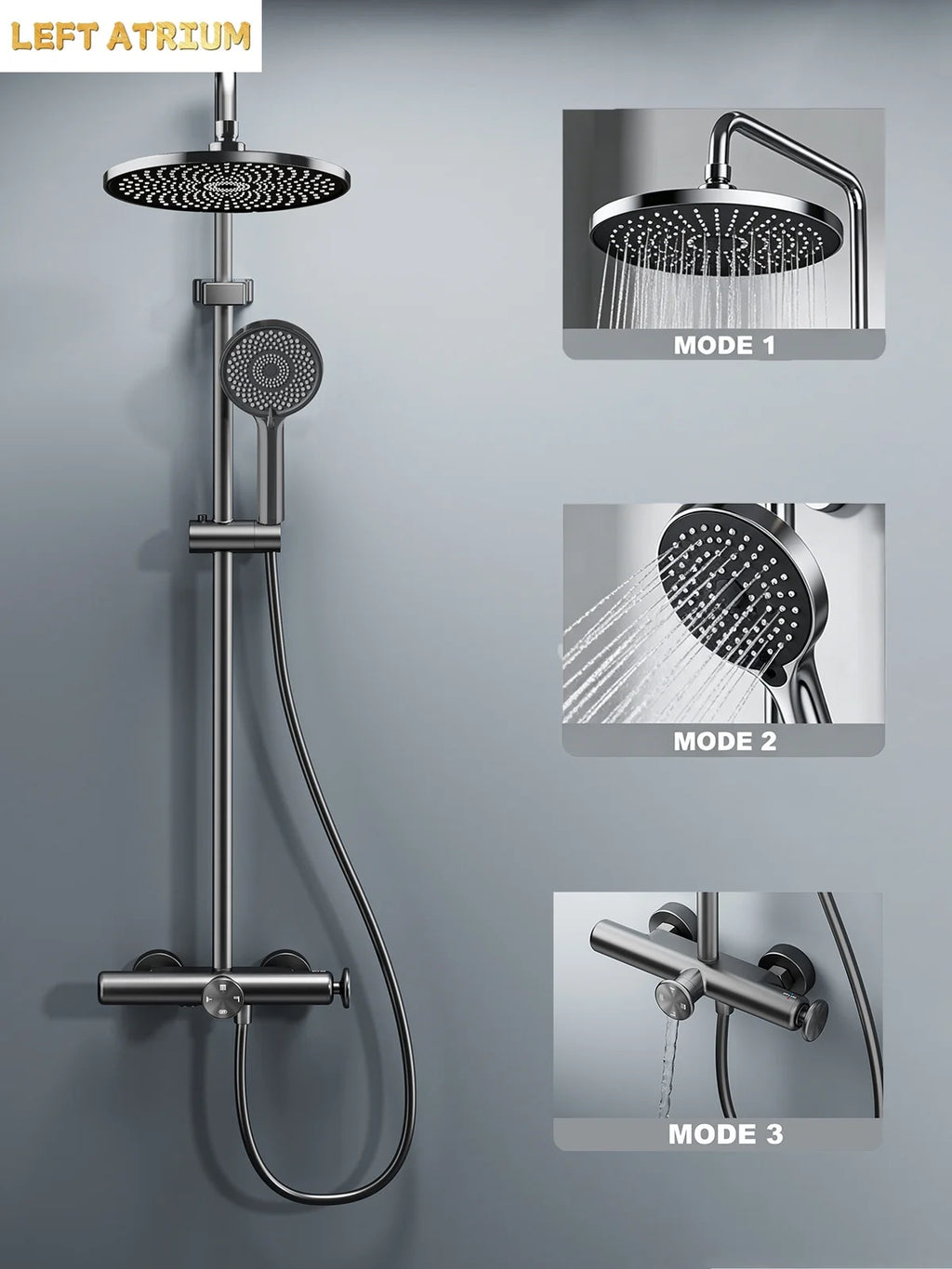Four Outlet Shower Set Bathroom Luxury Shower System Hot Cold Mixer Valve Shower Faucet Full Set Bathtub Tap Shower Head