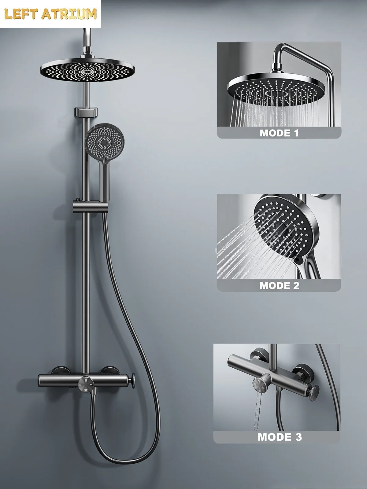 Four Outlet Shower Set Bathroom Luxury Shower System Hot Cold Mixer Valve Shower Faucet Full Set Bathtub Tap Shower Head