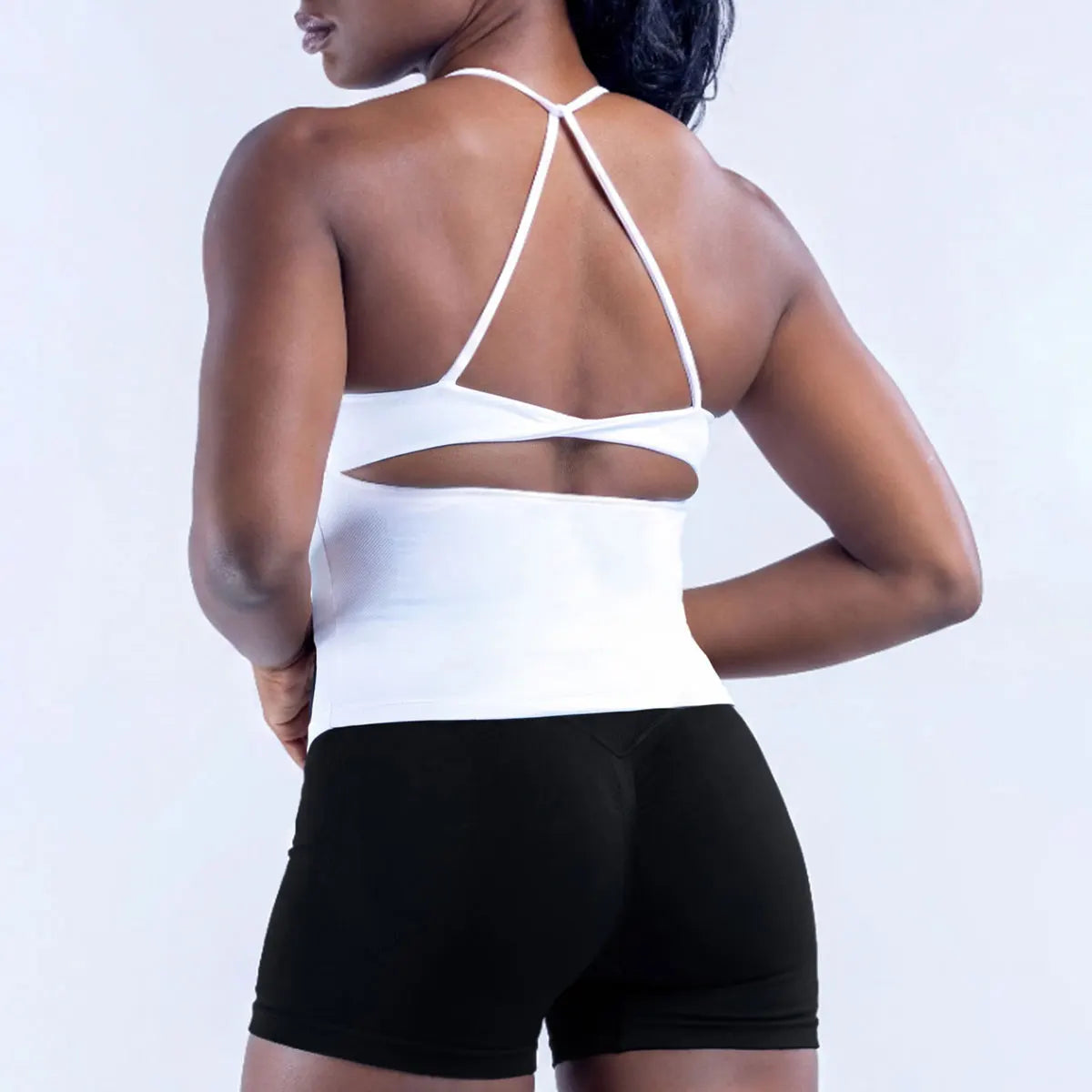 NCLAGEN Women's Fitness Suit Seamless GYM Clothes 2 Piece Set Twist Back Top And Shorts Speed Activewear Pilates Yoga Sportswear