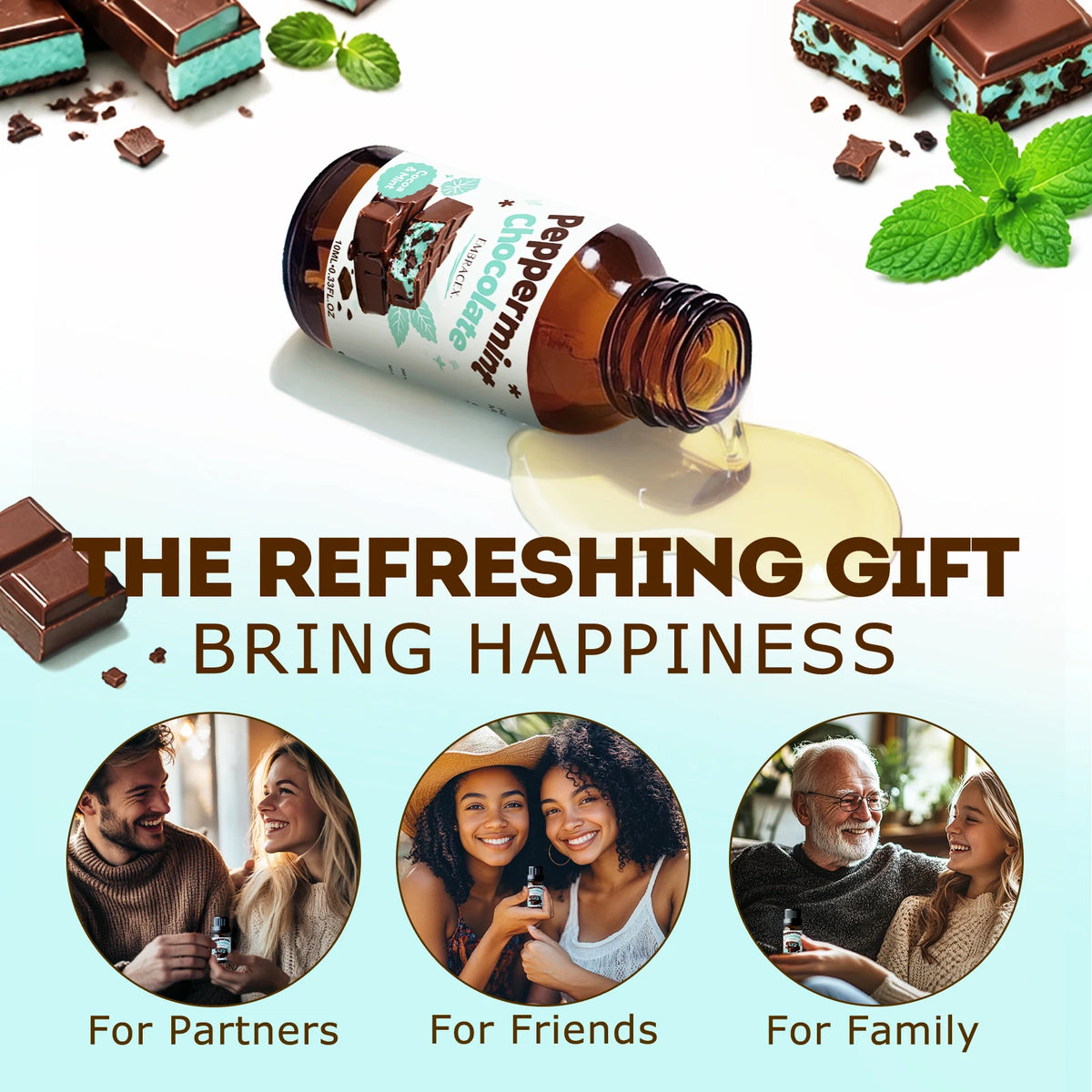 10ml Peppermint Chocolate Fragrance Oil Car Air Freshener Oil Diy Projects Candle Making Long Lasting Scent For Gifts