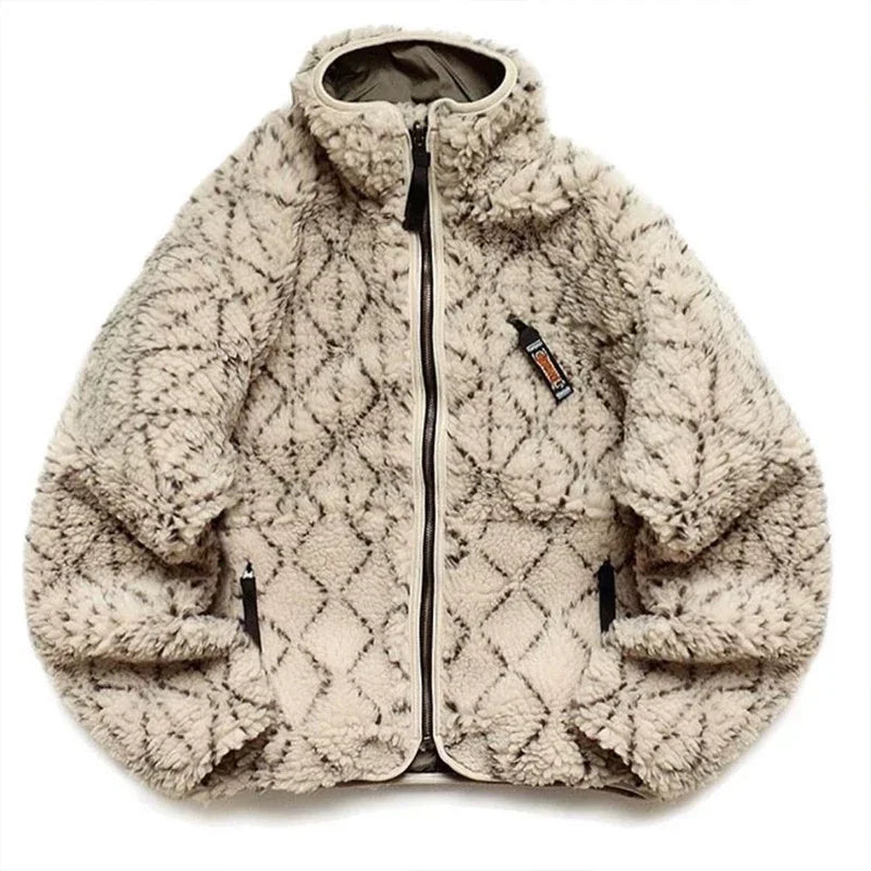 KAPITAL Fleece Wear on Both Sides Zipper Long Sleeve Japan Style Loose Jacket Men and Women Cashmere Coats