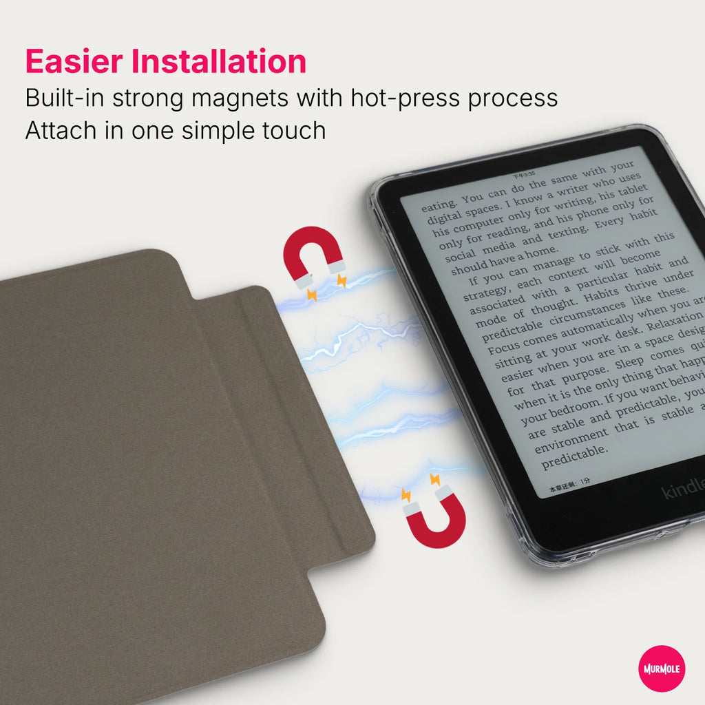 Murmole Library Checkout Card Magnetic Detachable Case for Kindle Paperwhite 12th Colorsoft 7" Kindle 11th 10th Basic Cover
