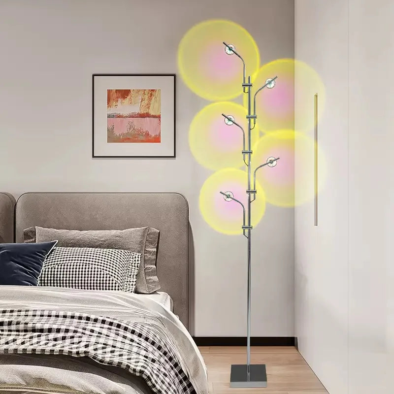 Sunset Lamp Rainbow Atmosphere Night Light Sunset Light For Bedroom Room Decoration Background Wall Sunset Floor Lamp