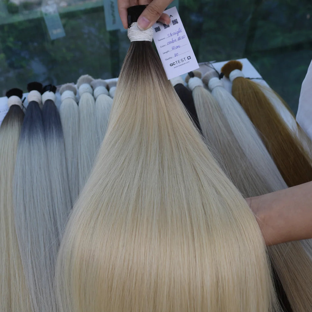 Hot Selling 100 Grams Vietnamese Natural Straight Virgin Hair Bulk Extensions 100% Raw Unprocessed Human Hair Bleached Chemical