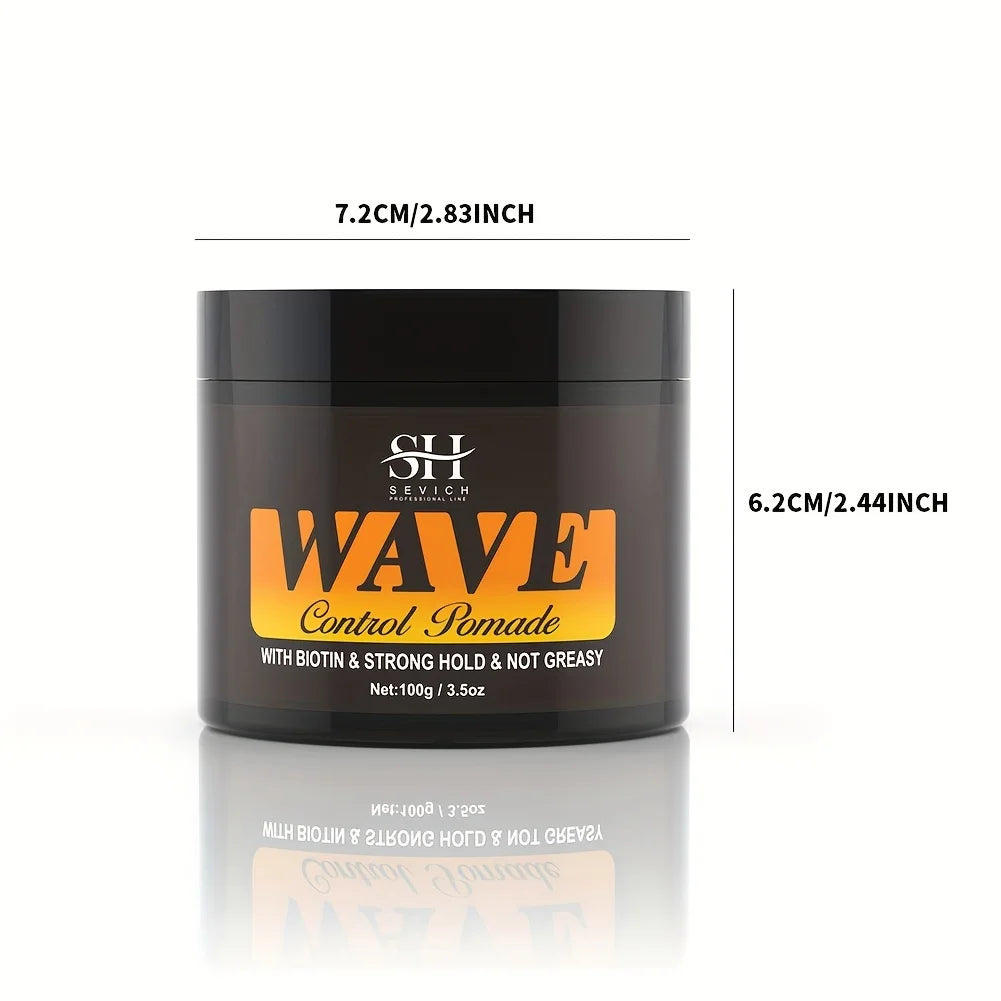 360 Deep Waves Control Pomade 100g Male Wavy Hair Gel Styling Clay Deep Waves Cream With Brush Silky Cap Wave Control Pomade