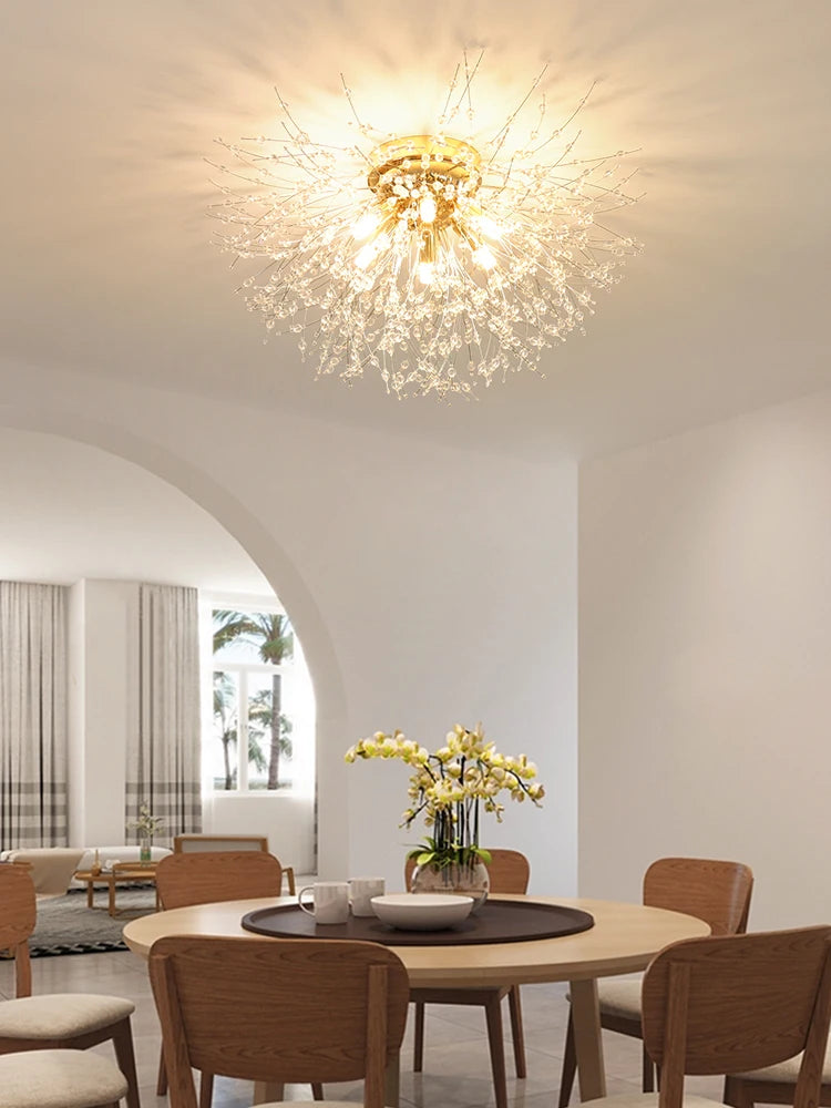 Dandelion Crystal Chandelier Nordic Modern Living Room Dining Room Bedroom Ceiling Light Room Light Fireball Decorative Light
