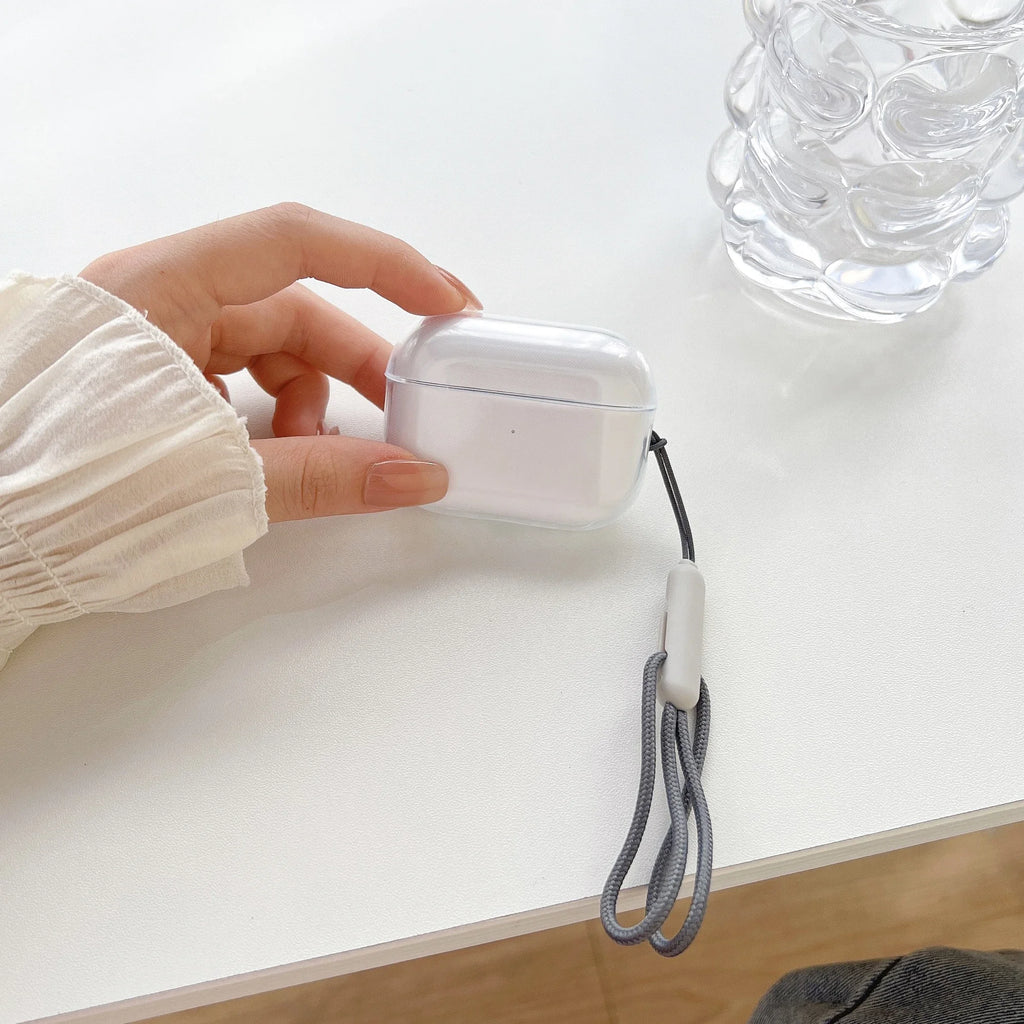 Clear Soft TPU Earphone Case with Lanyard Strap for Airpods Pro 2 3 2nd Generation Airpods Pro3 Gen Cover Accessories