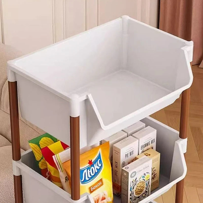 Kitchen Organizer Storage Rack Mobile Snack Toy Trolley Desk Side Book Shelf Rack Wheels