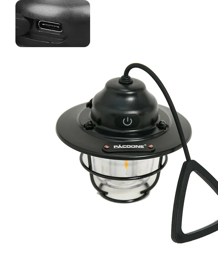 Outdoor Retro Smalldroplight, Campsite Lamp, Atmosphere Lamp, USB Charging Tent Light, LED Camping Hangling Lamp