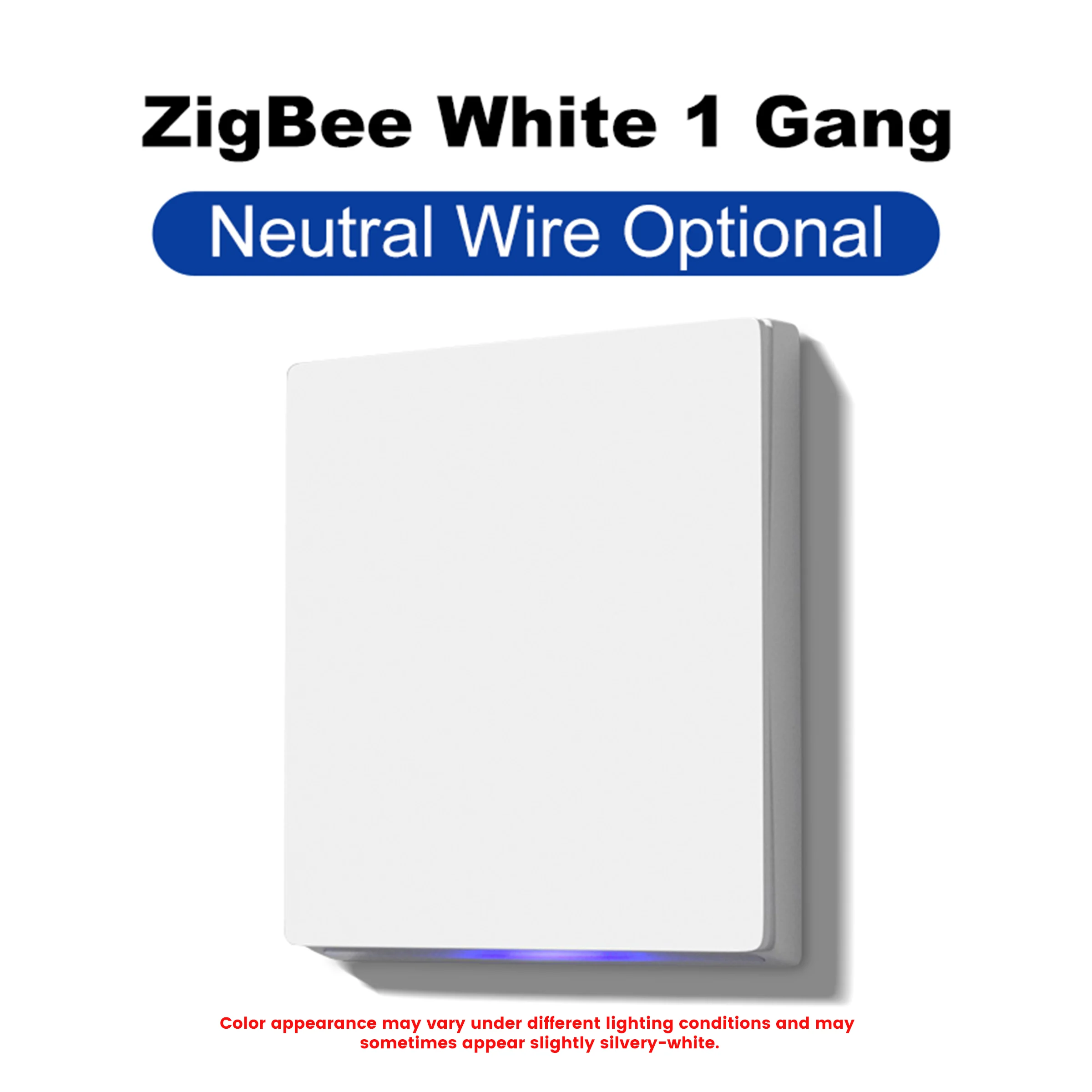 GIRIER ZigBee Wall Switch Tuya Smart Button Light Switches 1/2/3/4 Gang Support Neutral or without Neutral Wire Works with Alexa