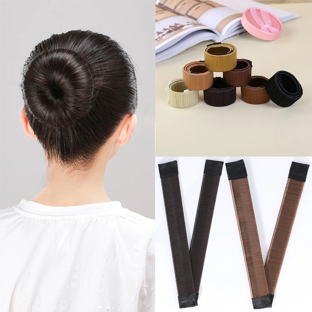Simple Nylon Quick Hair Twister Ball Head Wig French Dish Made Lazy Curling Iron Bun Maker Synthetic Donuts Bud Head Band