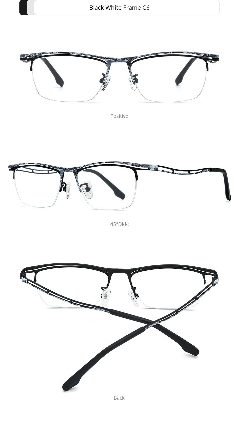 FONEX Titanium Glasses Frame Men 2025 New Brand Design Semi-Rimless Square Eyeglasses Half-Rim Japanese Ultralight Eyewear 85890