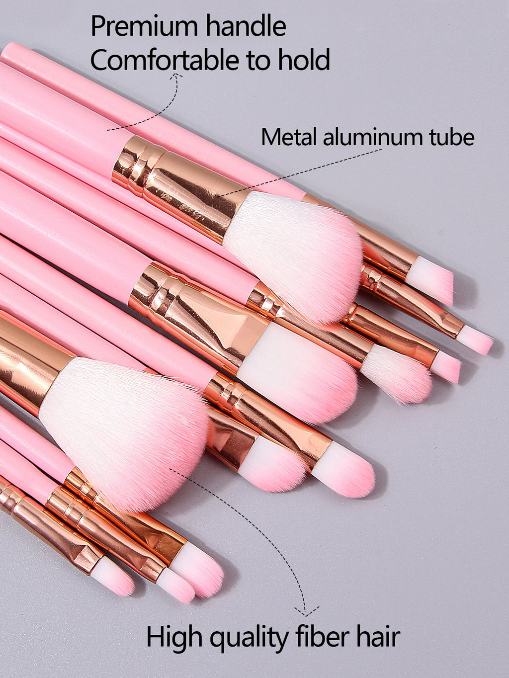 19PCS Set of 12 Beginner Makeup Brushes +3Pcs Non-Powder Makeup Eggs +3Pcs Triangular Powder Puff +1Pcs Storage Bag