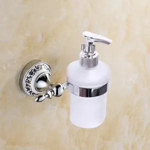 Luxury Towel Rack Wall Mounted Bathroom Accessories Set Ceramic Stainless Steel  Bath Hardware Sets Chrome Toilet Brush Holder