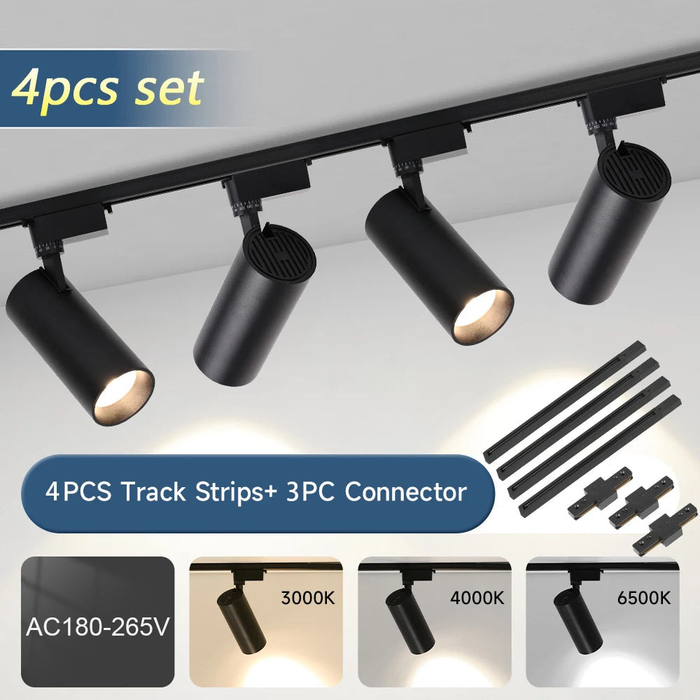 Bright Track Spotlight AC180-265V COB Ceiling Lighting Indor for Living Room Store Track Lights Set Rail Decor Led Track Lamp