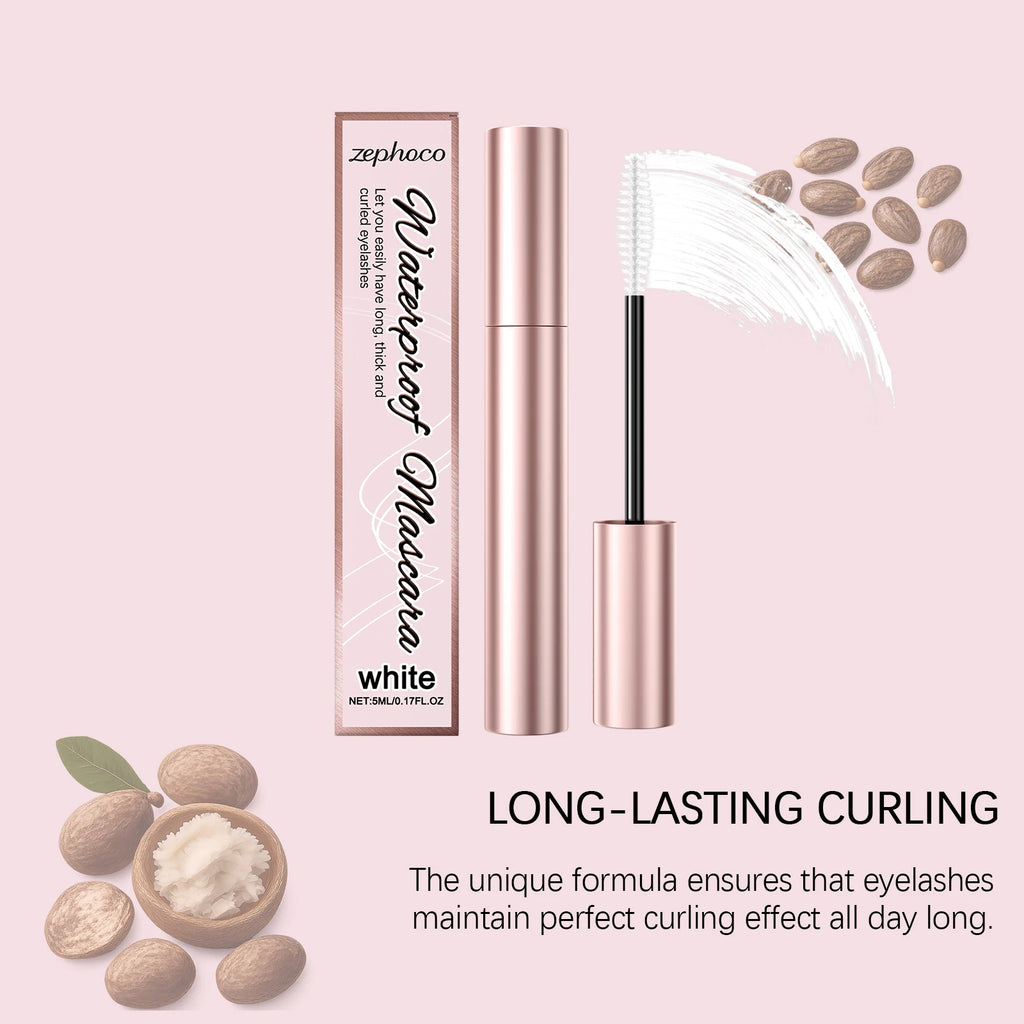 White Mascara Eyelashes Curling Liquid Long-Lasting Waterproof Natural Durable Extensions Makeup Eye Beauty Cosmetics Brush 5ml
